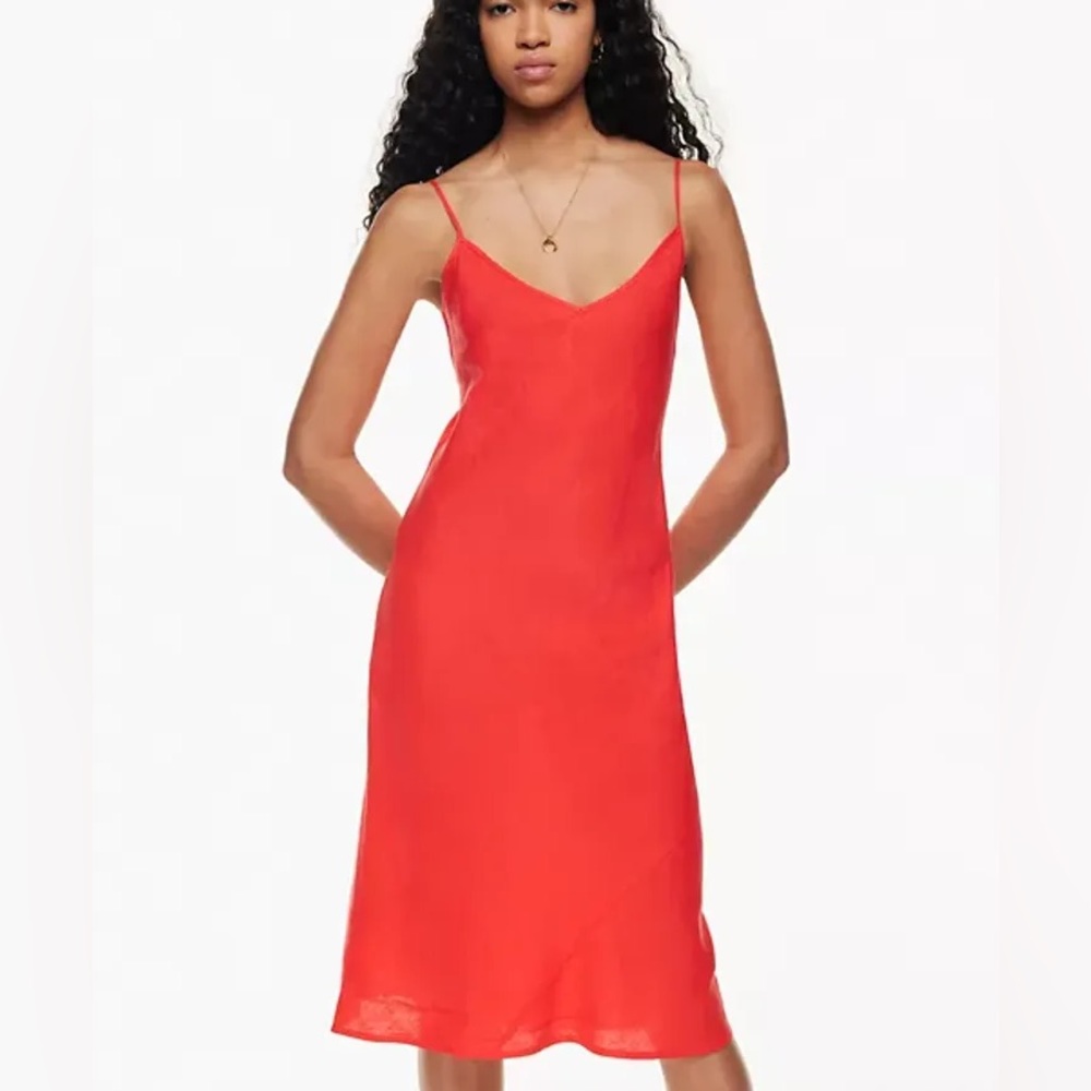 NWT Aritzia Only Linen Slip Midi Dress in XS. Brand New with tags never worn!